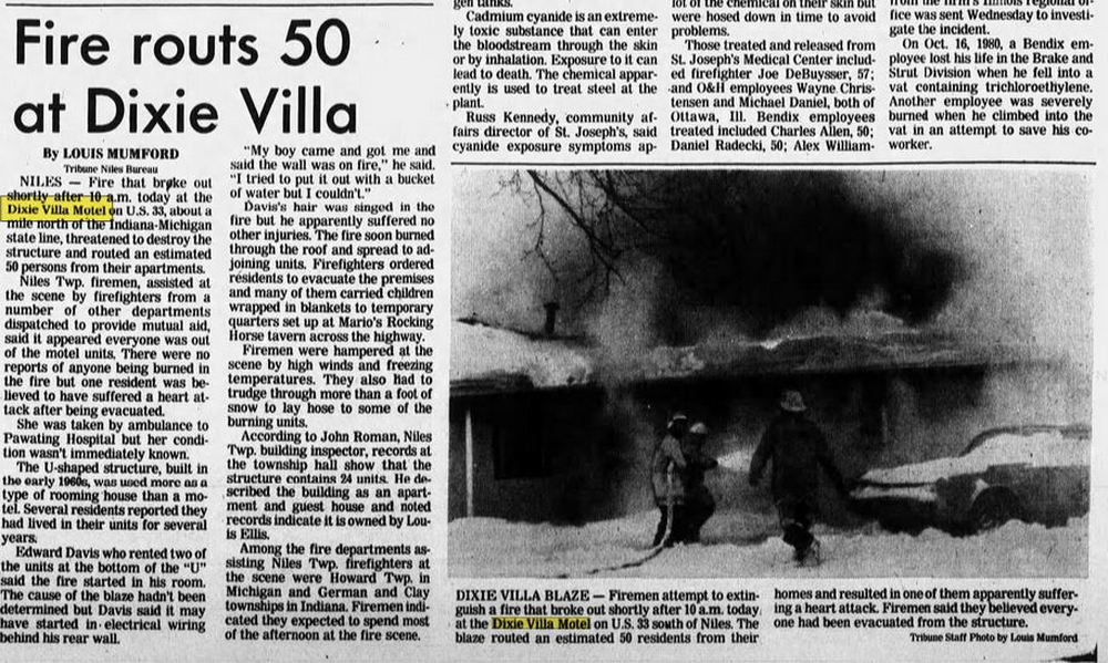 Dixie Villa Motel - Dec 1983 Destroyed By Fire (newer photo)